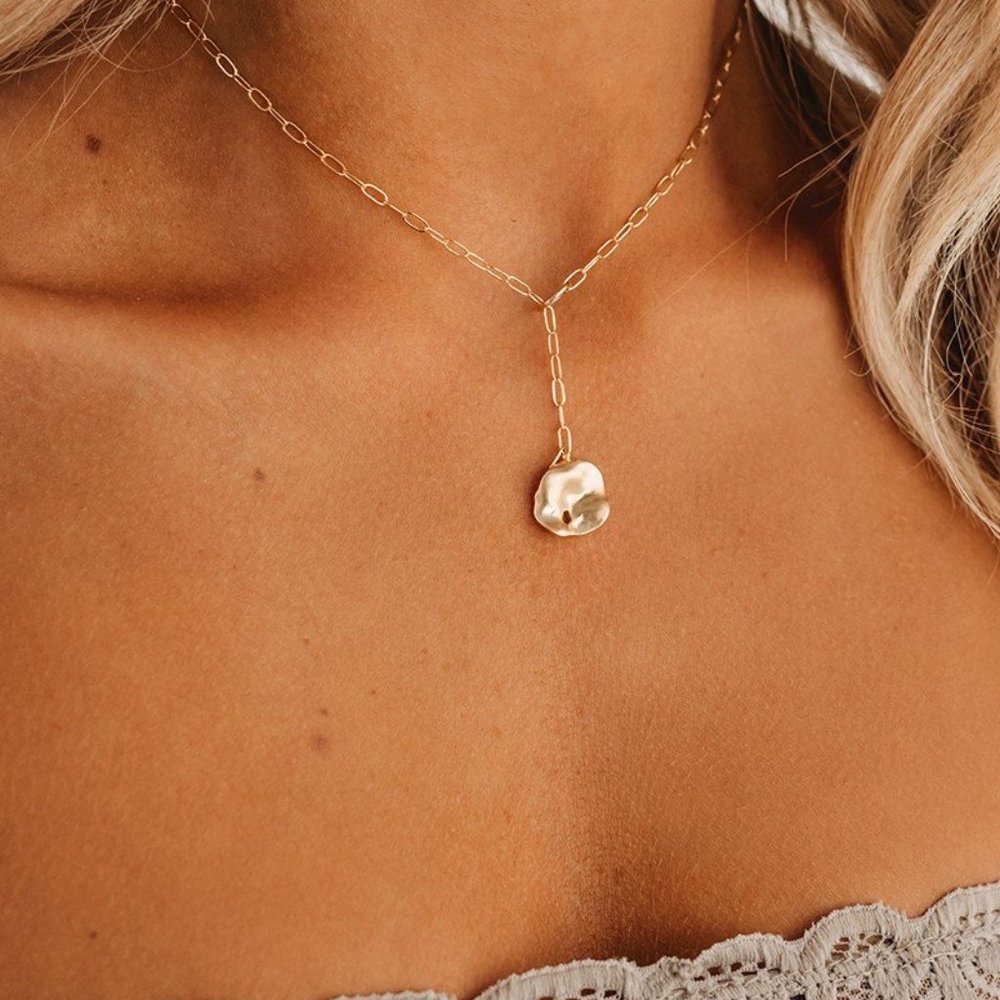 BOHO Love Gold Lariat Necklace